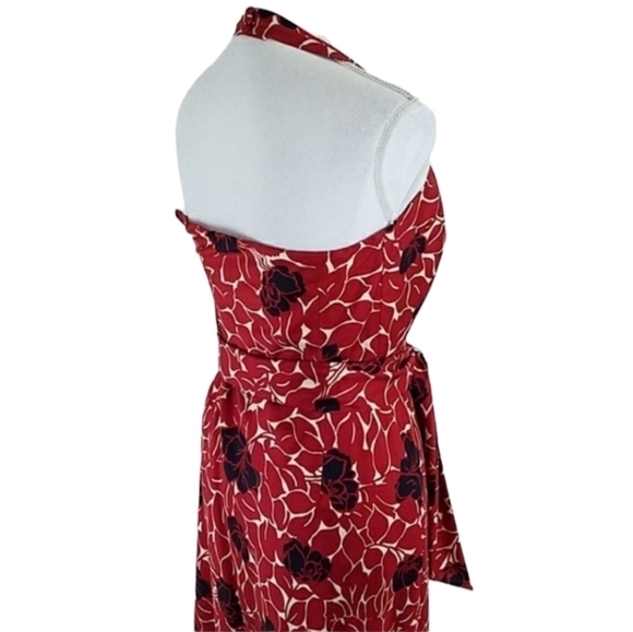 Ann Taylor~Size 2~Burgundy/Black Floral Silk Dress - Picture 5 of 11